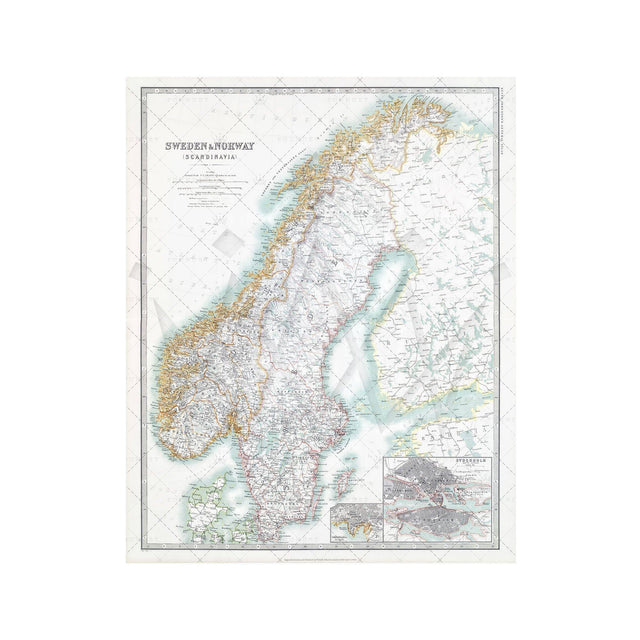 SWEDEN & NORWAY (Scandinavia) Map - Foundry