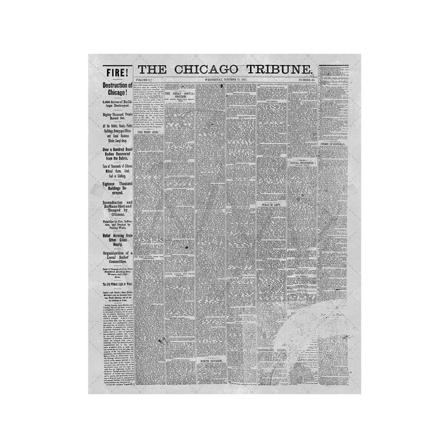 The CHICAGO TRIBUNE - GREAT FIRE, 1871 - Foundry