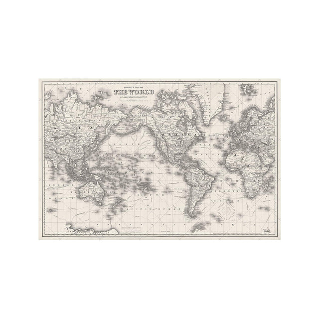 THE WORLD MAP, Circa 1852 - Foundry
