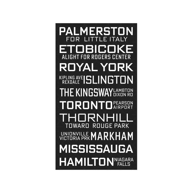 TORONTO CANADA Bus Scroll - PALMERSTON - Foundry