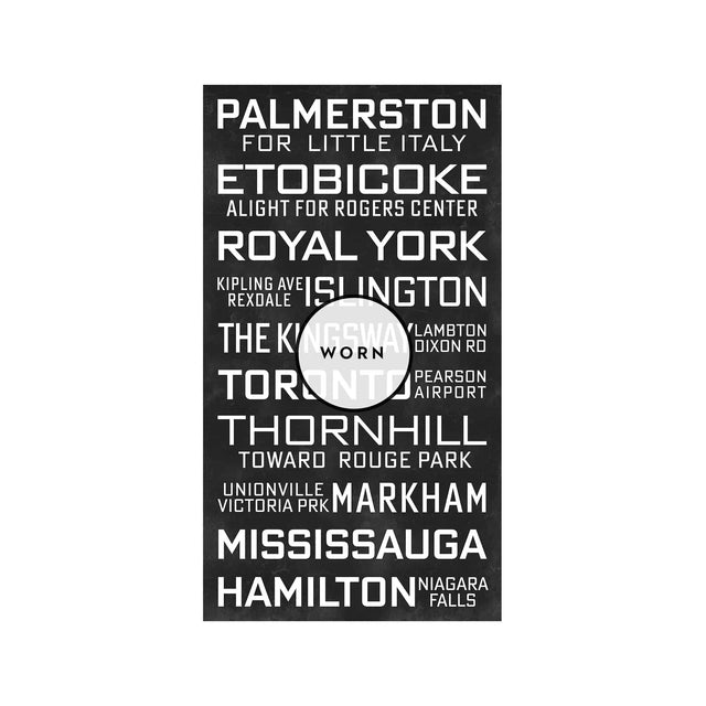 TORONTO CANADA Bus Scroll - PALMERSTON - Foundry