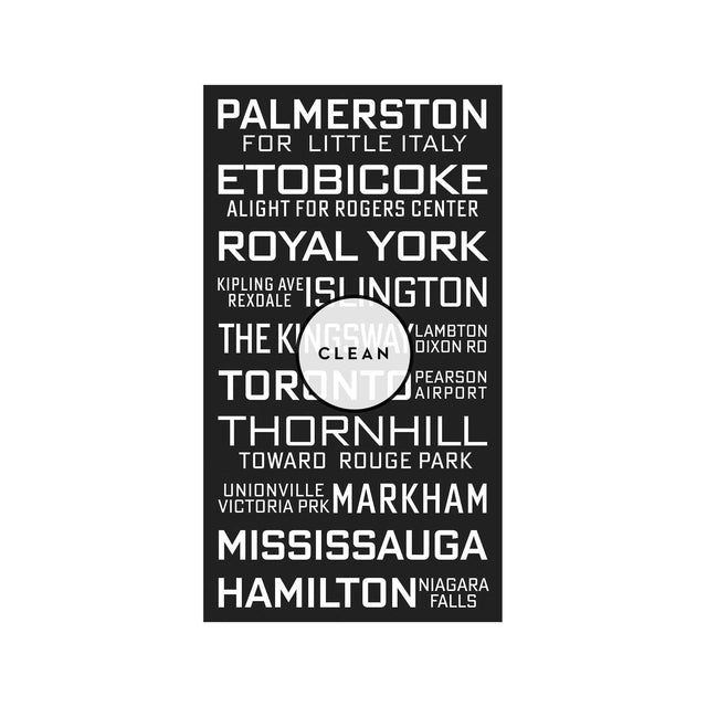 TORONTO CANADA Bus Scroll - PALMERSTON - Foundry