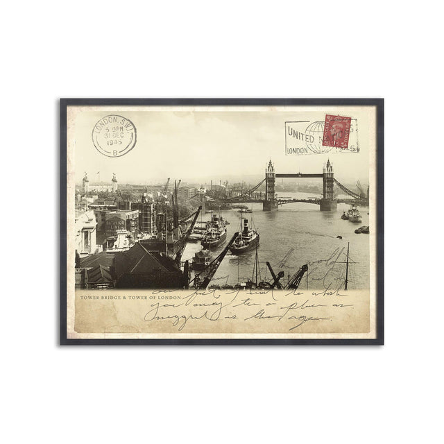 TOWER BRIDGE & TOWER of LONDON Postcard, 1945 - Foundry