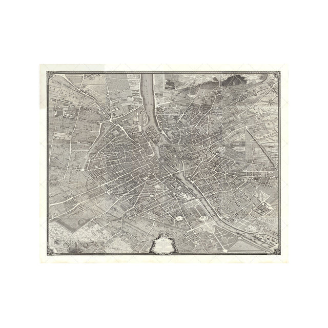 Turgot's 1739 PLAN de PARIS MAP - Foundry