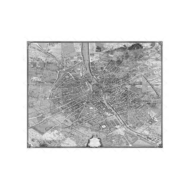 Turgot's 1739 PLAN de PARIS MAP - Foundry