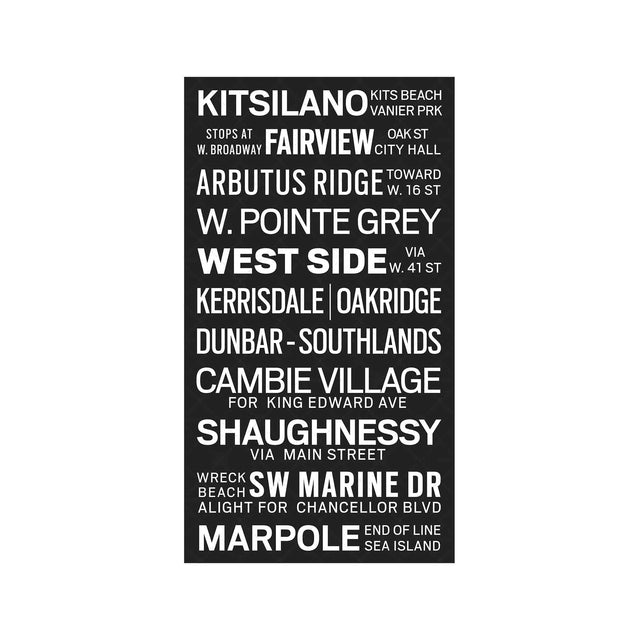 VANCOUVER CANADA Bus Scroll - KITSILANO - Foundry