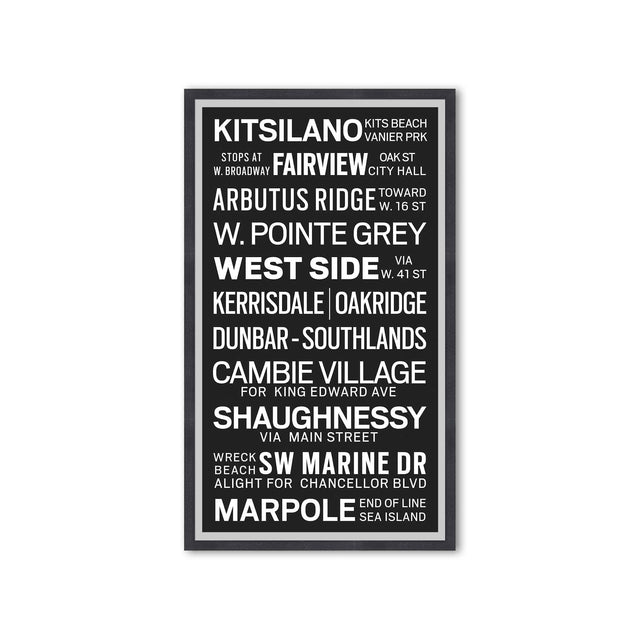 VANCOUVER CANADA Bus Scroll - KITSILANO - Foundry