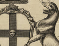 18TH C. ENGLISH ARMORIAL Engraving #4, Baronagium Genealogicum, Coat of Arms, Family Crest, Heraldry Print, Renaissance, Art, Medieval Crest