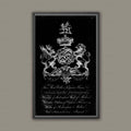 18TH C. ENGLISH ARMORIAL Engraving #8, Baronagium Genealogicum, Coat of Arms, Family Crest, Heraldry Print, Renaissance, Art, Medieval Crest