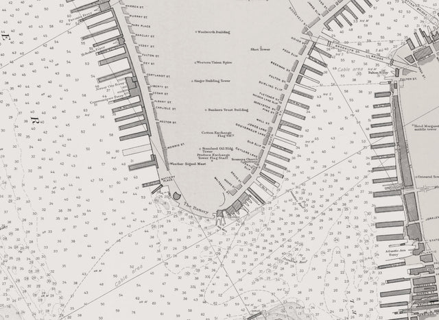 20TH C. NAUTICAL SURVEY MAP - Hudson River, Manhattan, New York, nyc, Nautical Chart, Nautical Map, Nautical Guide, Old Map, Mid Century Mod