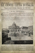 Vintage Italian Newspaper, Roma Moderna Full Cover, Circa 1887 Old Italian Newspaper, Italian Decor, Italian Art, Rome Poster, Roma Print