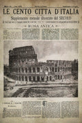 Vintage Italian Newspaper, Roma Antica Colosseo Full Cover, Circa 1887 Old Italian Newspaper, Rome Print, Rome Italy, Gladiator Print