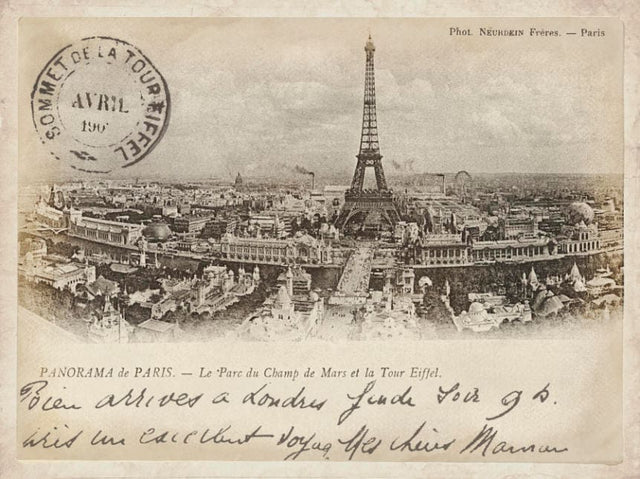 VINTAGE FRENCH POSTCARD - Eiffel Tower - Paris France, Tour Eiffel, Vintage Paris Postcard, French Decor Chic, Paris Poster, Paris Print