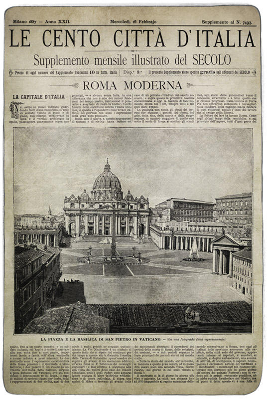 Vintage Italian Newspaper, Roma Moderna Full Cover, Circa 1887 Old Italian Newspaper, Italian Decor, Italian Art, Rome Poster, Roma Print