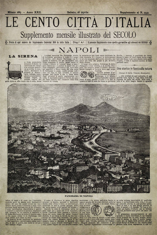 Vintage Italian Newspaper, Napoli Vintage Cover, Circa 1887 Old Italian Newspaper, Italian Decor, Italian Art, Rome Poster, Roma Print