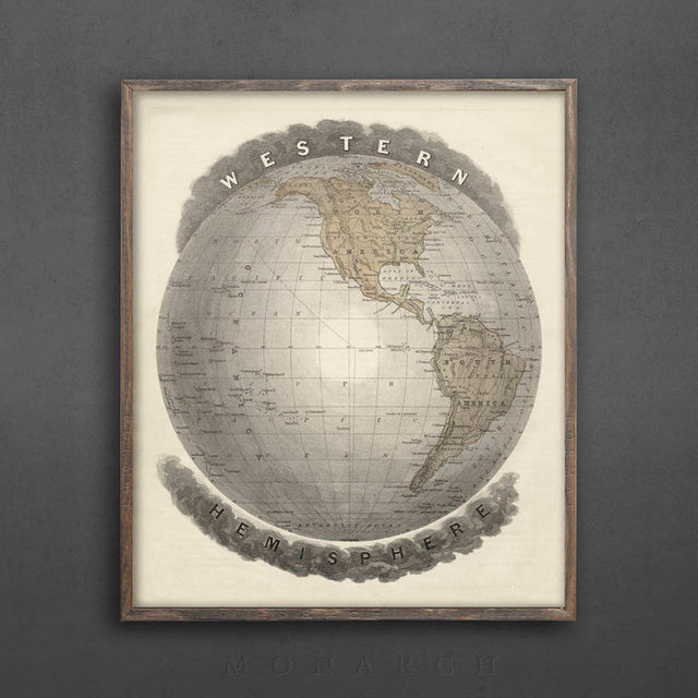 Vintage Maps of the Western Hemisphere and Eastern Hemisphere, Map of the World, Old World Map, USA Map, Australia Map, Africa Map, Asia Map