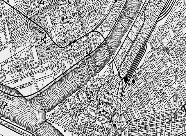MAP of PITTSBURGH, City Map, White and Black, Pittsburgh, Pennsylvania City Map, Old Map Print, Steelers, Allegheny, Pittsburgh 1896 Map