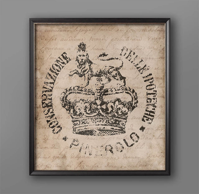 18TH CENTURY EUROPEAN DOCUMENT Seal #5, Old Family Crest, Heraldry Poster, Heraldic, Traditional Art, Italian Art, French Poster, Chic Art