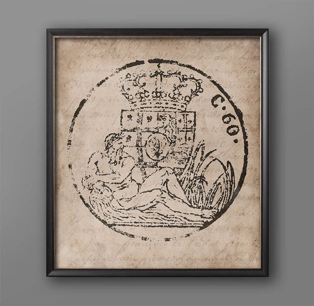 18TH CENTURY EUROPEAN DOCUMENT Seal #8, Coat of Arms, Crest, Heraldry, Heraldic Poster, Vintage Family Crest, Vintage Coat of Arms, Wall Art