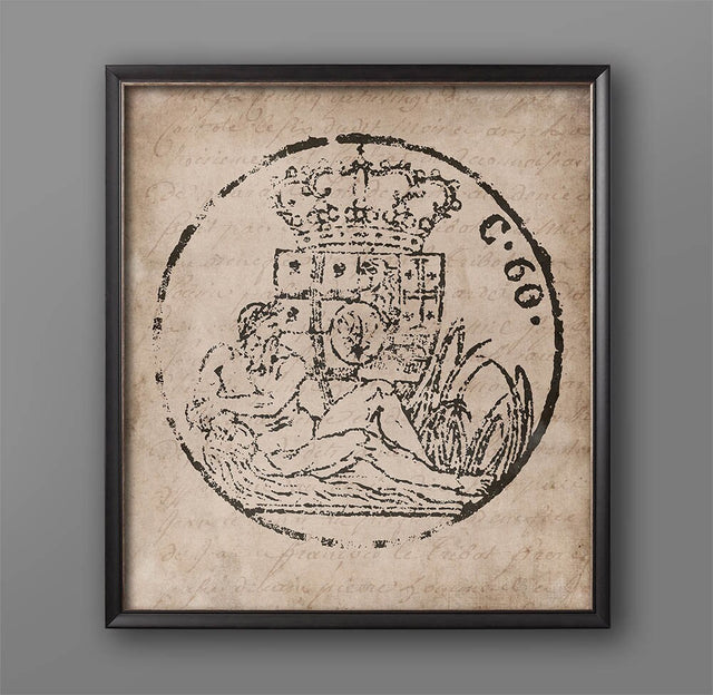 18TH CENTURY EUROPEAN DOCUMENT Seal Set of 4 Prints, Family Crests, Coat of Arms, Armorial Engravings, French Chic, Retro, Bohemian, English