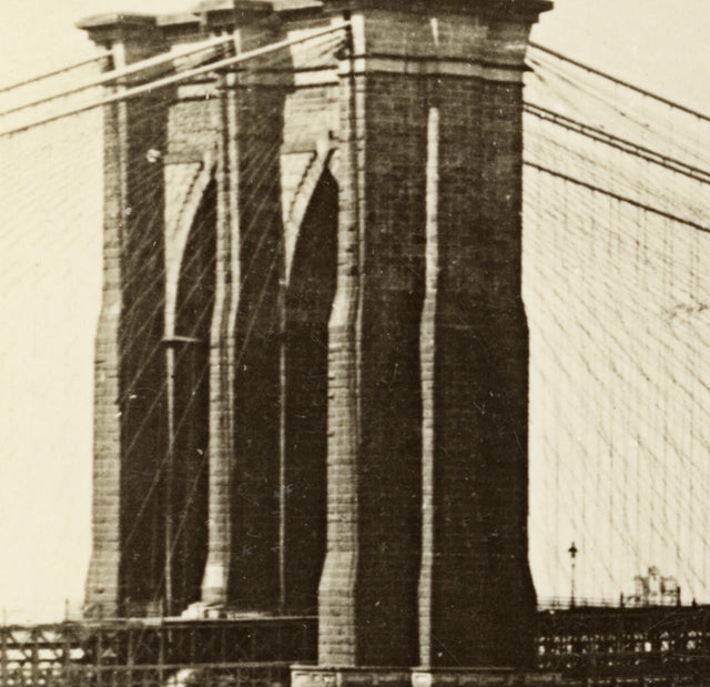 NEW YORK PRINT, Vintage Brooklyn Bridge Bridge Postcard Art, Vintage New York Photo, Vintage New York Art, nyc Postcard, Manhattan Print