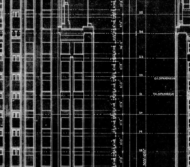 CHICAGO Carbide & Carbon Building Blueprint - Chicago Architecture - Blueprint, Old Blueprint Chicago - Blueprint Art - Blueprint Poster