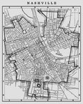 NASHVILLE Street Map Print - Vintage Nashville Artwork - Archival Map of Nashville Tennessee - Country Music USA - Fine Art - Music City Art