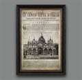 Circa 1800s Italian Newspaper, Venezia Full Cover, Circa 1887 Old Italian Newspaper, Italian Decor, Italian Art, Venice Italy Newspaper