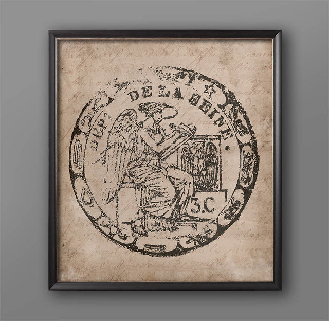 18TH CENTURY EUROPEAN DOCUMENT Seal #6, Family Crest, Vintage Stamp, Coat of Arms Prints, Heraldic Print, Heraldry, Renaissance, Medieval