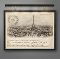 VINTAGE FRENCH POSTCARD - Eiffel Tower - Paris France, Tour Eiffel, Vintage Paris Postcard, French Decor Chic, Paris Poster, Paris Print