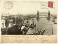 LONDON VINTAGE POSTCARD Print, Tower of London and Tower Bridge, Vintage London Bridge postcard, Vintage Tower Bridge Art, Tower London Art