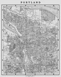PORTLAND OREGON City Map - Vintage Portland - Street Map of Portland USA - Old Map of Portland - Big Map of Portland - Downtown Portland Map