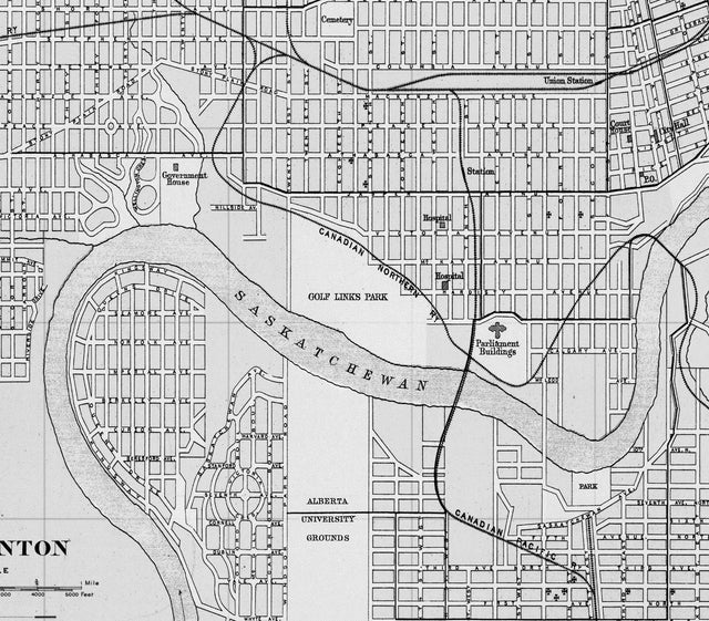 EDMONTON ALBERTA City Map - Vintage Canada - Edmonton Streets Map - Canada - Old Map of Edmonton - Big Edmonton Map - Downtown Edmonton Map