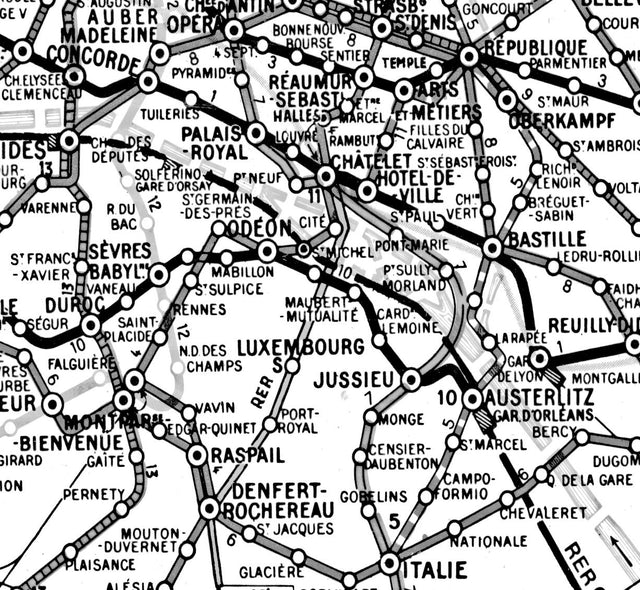 PARIS MÉTRO MAP, Vintage 1950's Guilmin's Parisian Métro Map, Old Paris Map, Vintage Maps, Retro Maps, Vintage Cartography, Paris Subway Map