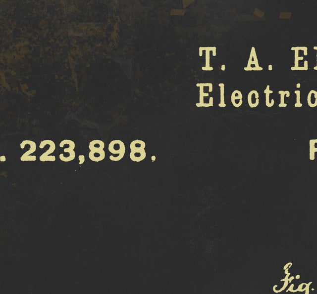 Patent Print : Vintage Edison Light Bulb Patent, Old Patent Document #2