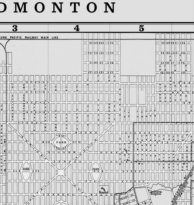 EDMONTON ALBERTA City Map - Vintage Canada - Edmonton Streets Map - Canada - Old Map of Edmonton - Big Edmonton Map - Downtown Edmonton Map