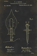 Patent Print : Vintage Edison Light Bulb - Thomas Edison Patent, Old Patent Document #4