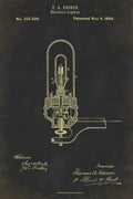 Patent Print : Vintage Edison Light Bulb - Thomas Edison Patent, Old Patent Document #5