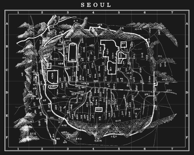 Seoul City Map - Vintage South Korea - Street Map of Seoul South Korea - Circa 1900s - Vintage Seoul - Map of Seoul - Changdeokgung