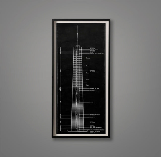 John Hancock Center Blueprint: Vintage Architecture - Hancock Tower - Blueprint - Chicago architecture