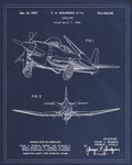 VINTAGE PATENT TRAVEL Art: 1945 Airplane, Blueprint Patent Print, Aviation Decor, Airplane Art, Gift for Pilot, Pilot Gift. Aeronautical Art
