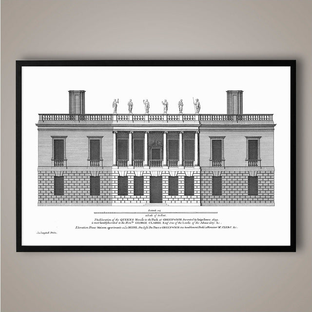 18TH C. ENGLISH TOWNHOUSE 5 - Vintage Architecture - Architecture Art - Colen Campbell - Inigo Jones - Chris Wren - British Architecture Art