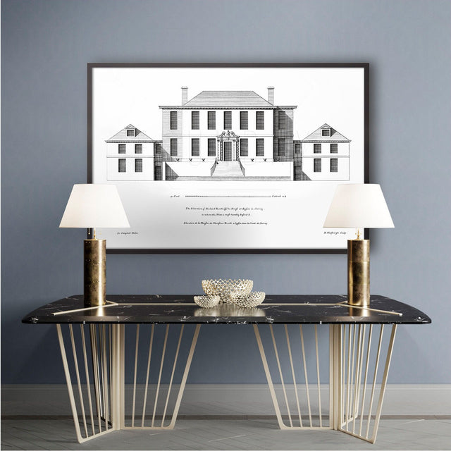 18TH C. ENGLISH TOWNHOUSE 4 - Classic Architecture - Architecture Plan - Housewarming Gift- Colen Campbell - Wall Art - English Architecture