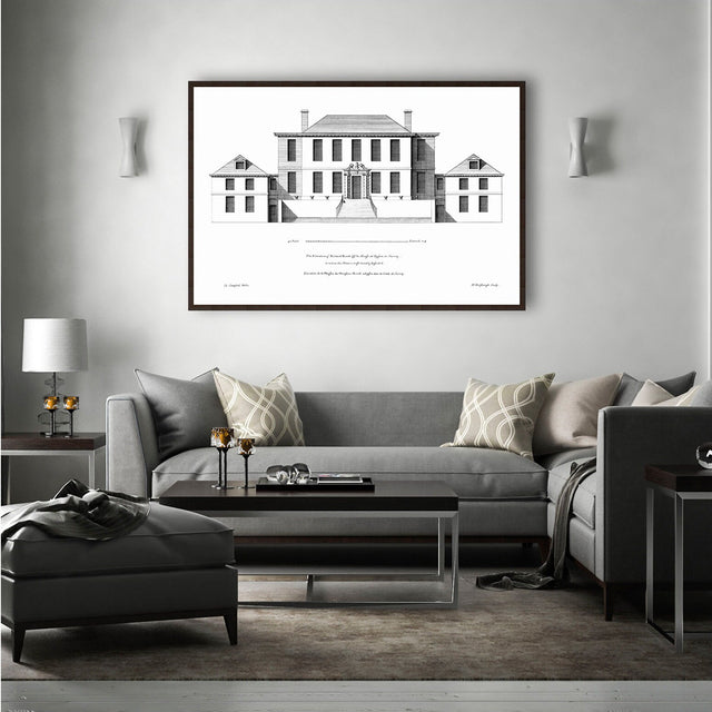 18TH C. ENGLISH TOWNHOUSE 4 - Classic Architecture - Architecture Plan - Housewarming Gift- Colen Campbell - Wall Art - English Architecture