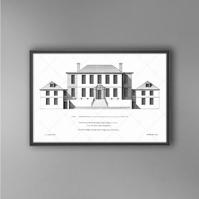 18TH C. ENGLISH TOWNHOUSE 4 - Classic Architecture - Architecture Plan - Housewarming Gift- Colen Campbell - Wall Art - English Architecture