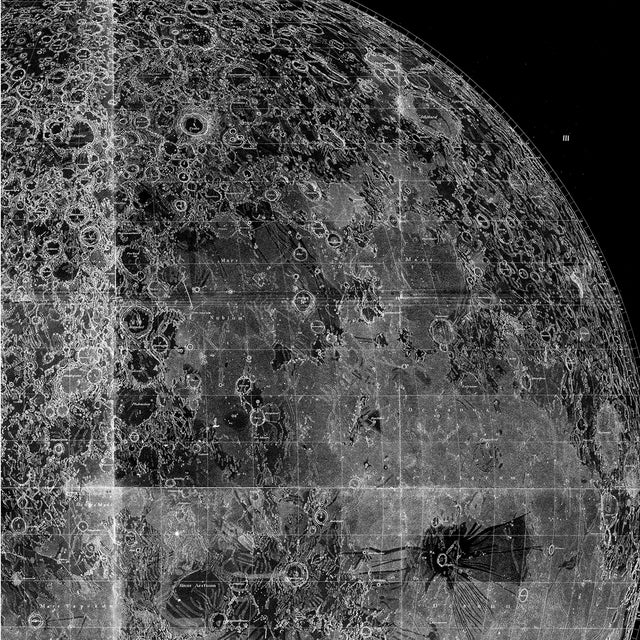 LUNAR MAP of the MOON, Moon Map, Lunar Surface, Map of the Moon, Rustic Map, Old Map, Astronomy Map, Scientific Illustration, Antique Print