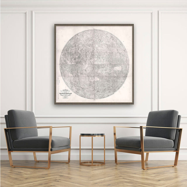 LUNAR MAP of the MOON, Moon Map, Lunar Surface, Map of the Moon, Rustic Map, Old Map, Astronomy Map, Scientific Illustration, Antique Print