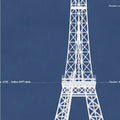 Eiffel Tower Blueprint, Vintage Eiffel Tower - Blue Print Art Print - Circa 1860s - Paris France - Gustav Eiffel - Tour Eiffel - French Art