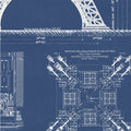 Eiffel Tower Blueprint, Vintage Eiffel Tower - Blue Print Art Print - Circa 1860s - Paris France - Gustav Eiffel - Tour Eiffel - French Art