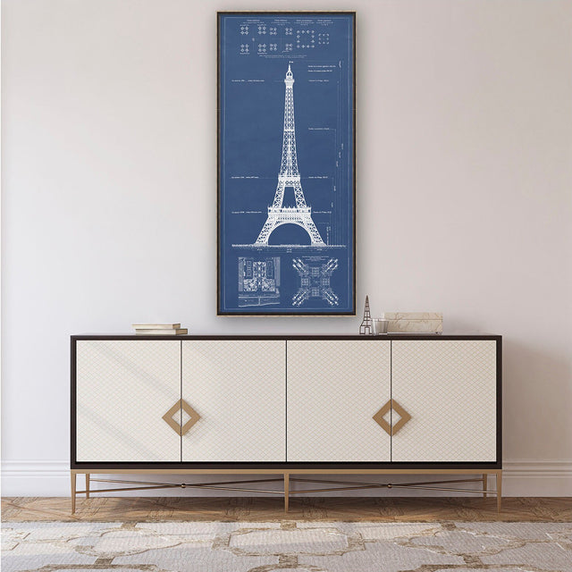 Eiffel Tower Blueprint, Vintage Eiffel Tower - Blue Print Art Print - Circa 1860s - Paris France - Gustav Eiffel - Tour Eiffel - French Art